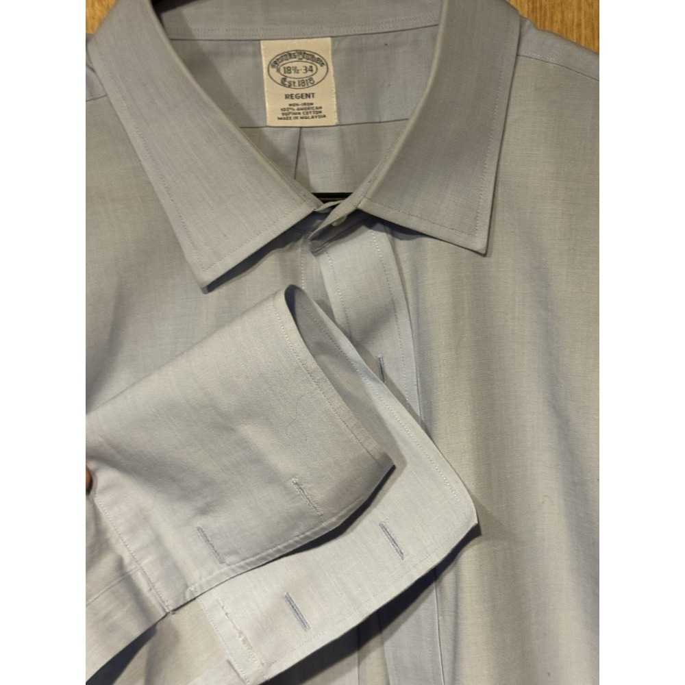 Brooks Brothers 18.5/34 French Cuff Long Sleeve Blue Button Up